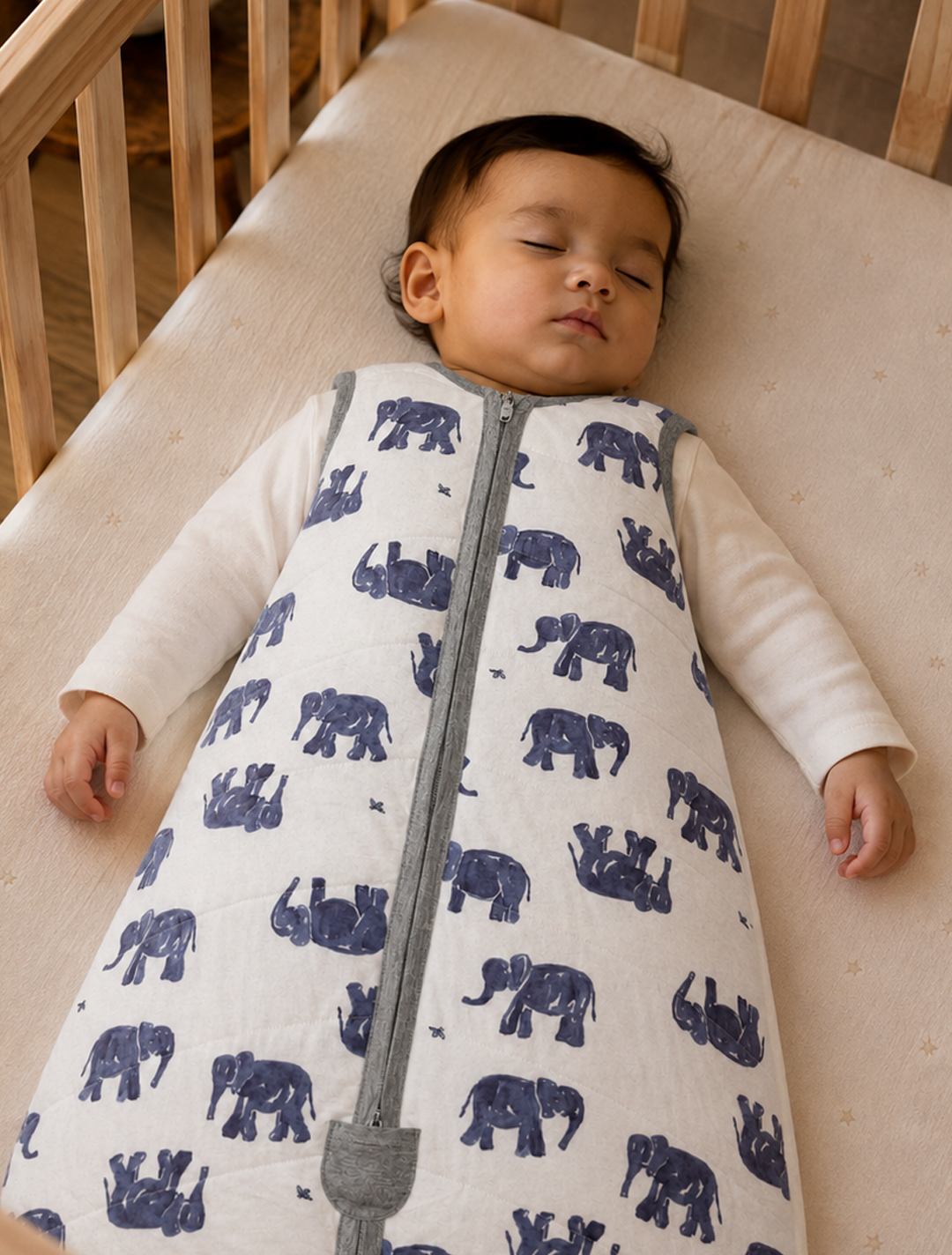 Baby Sleep Bag – Navy Elephants