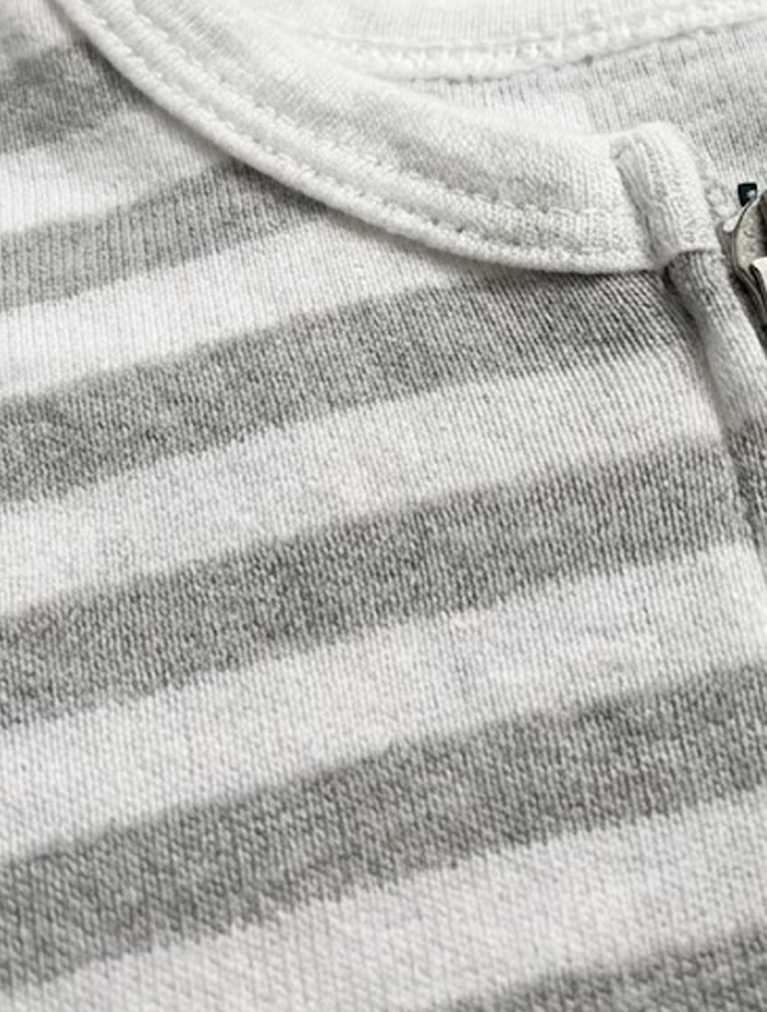 Grey and white 2 way zipper sleepsuit