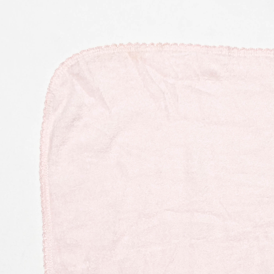 BABY PINK VELVET SCALLOP BABY HAND TOWEL
