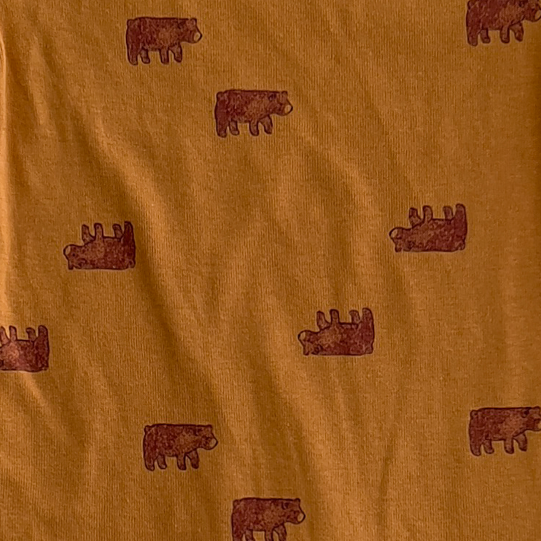brown bear patterned romper