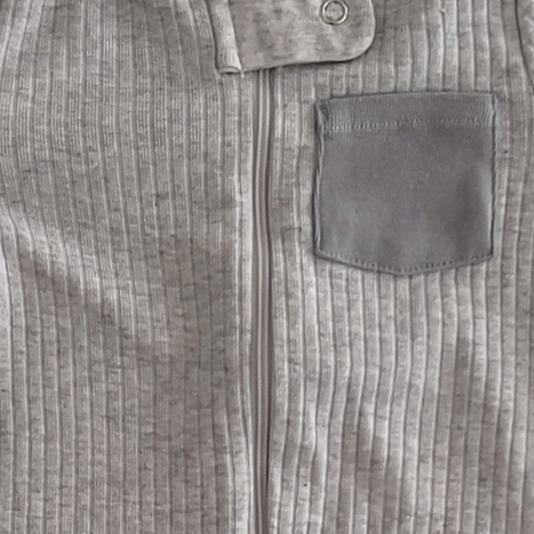 GG LIGHT GREY RIBBED SLEEPSUIT
