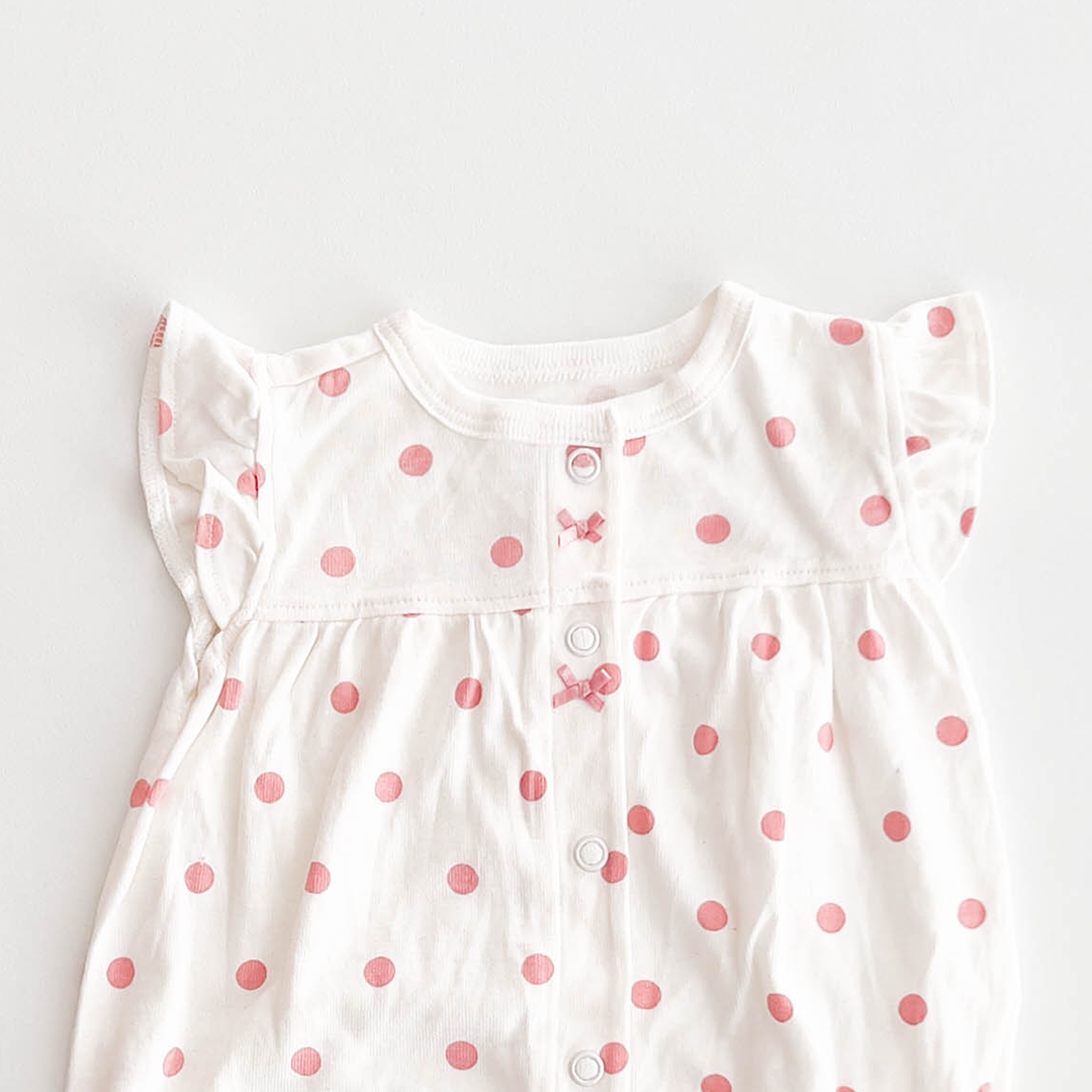 WHITE PINK POLKA DOTTED JUMPSUIT