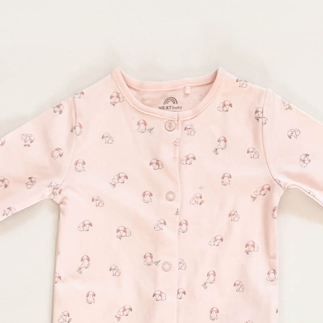 PINK ANIMAL PATTERNED SLEEEPSUIT