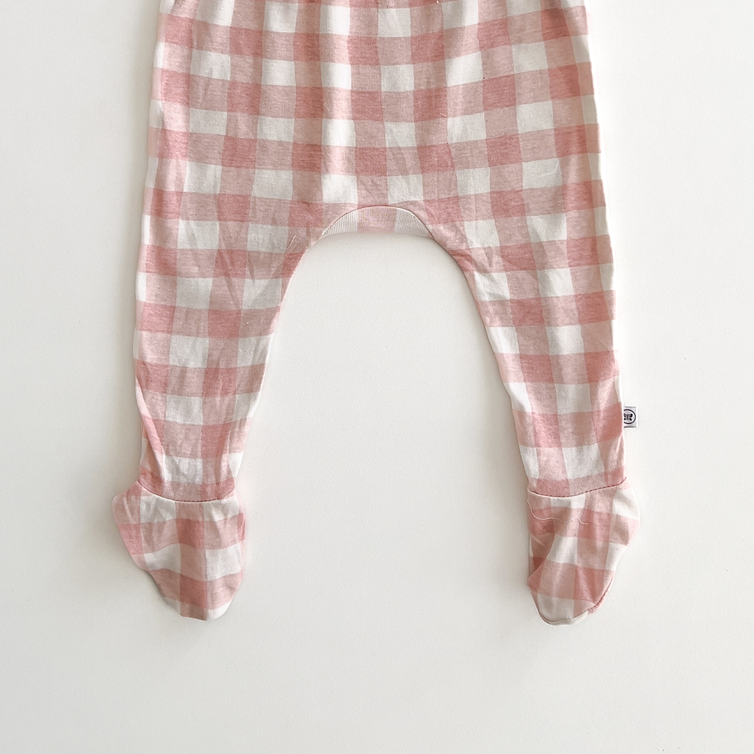 POWDER PINK CHECK PANTS WITH SOCKS