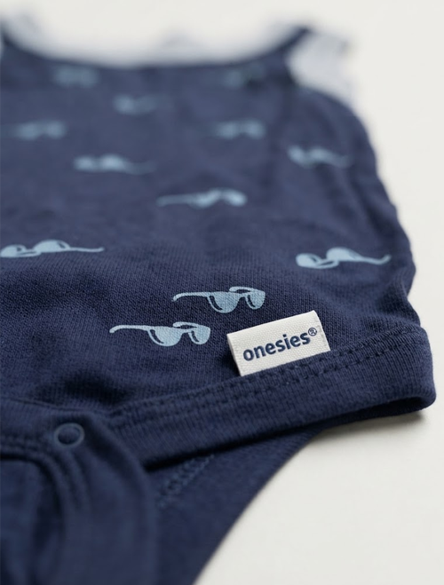 Blue printed onesie