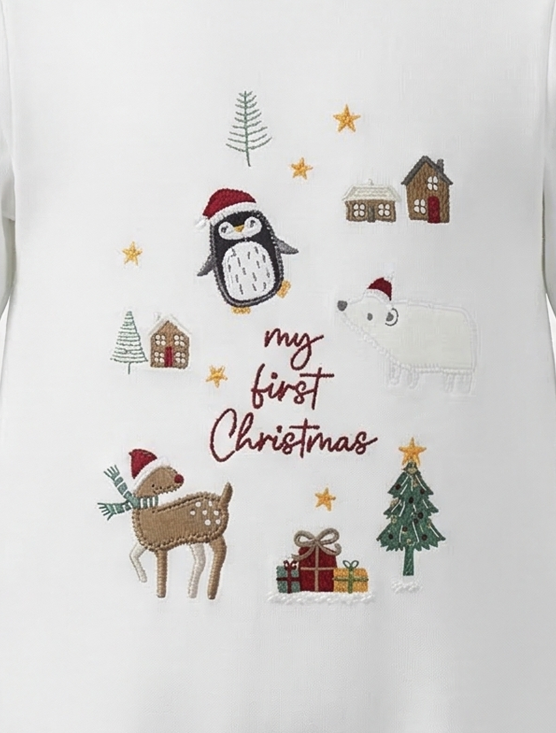CHRISTMAS PRINTED VELVET SLEEPSUIT