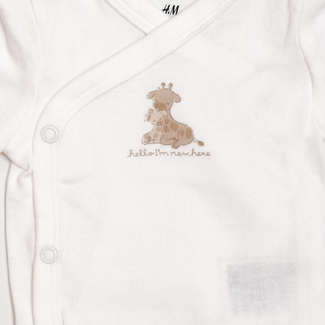 WHITE WRAPOVER PRINTED ONESIE