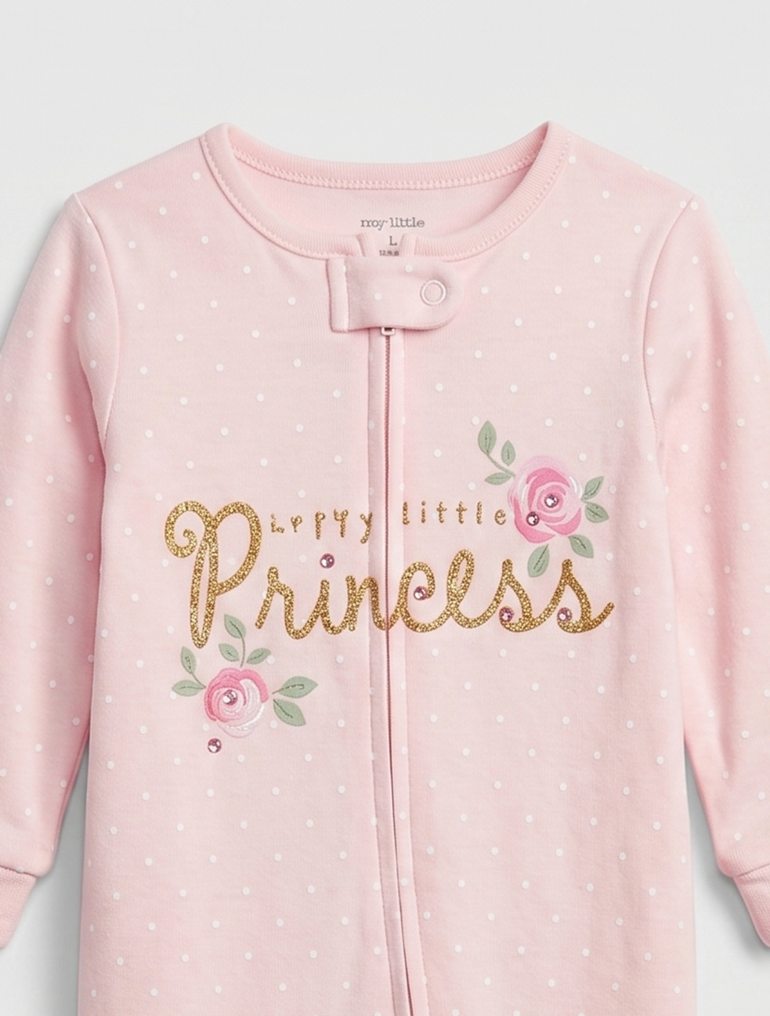 Powder pink zipper sleepsuit