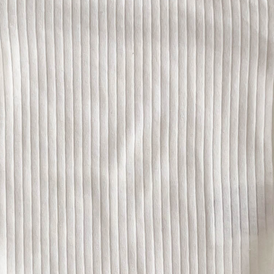 WHITE RIBBED COTTON ONESIE