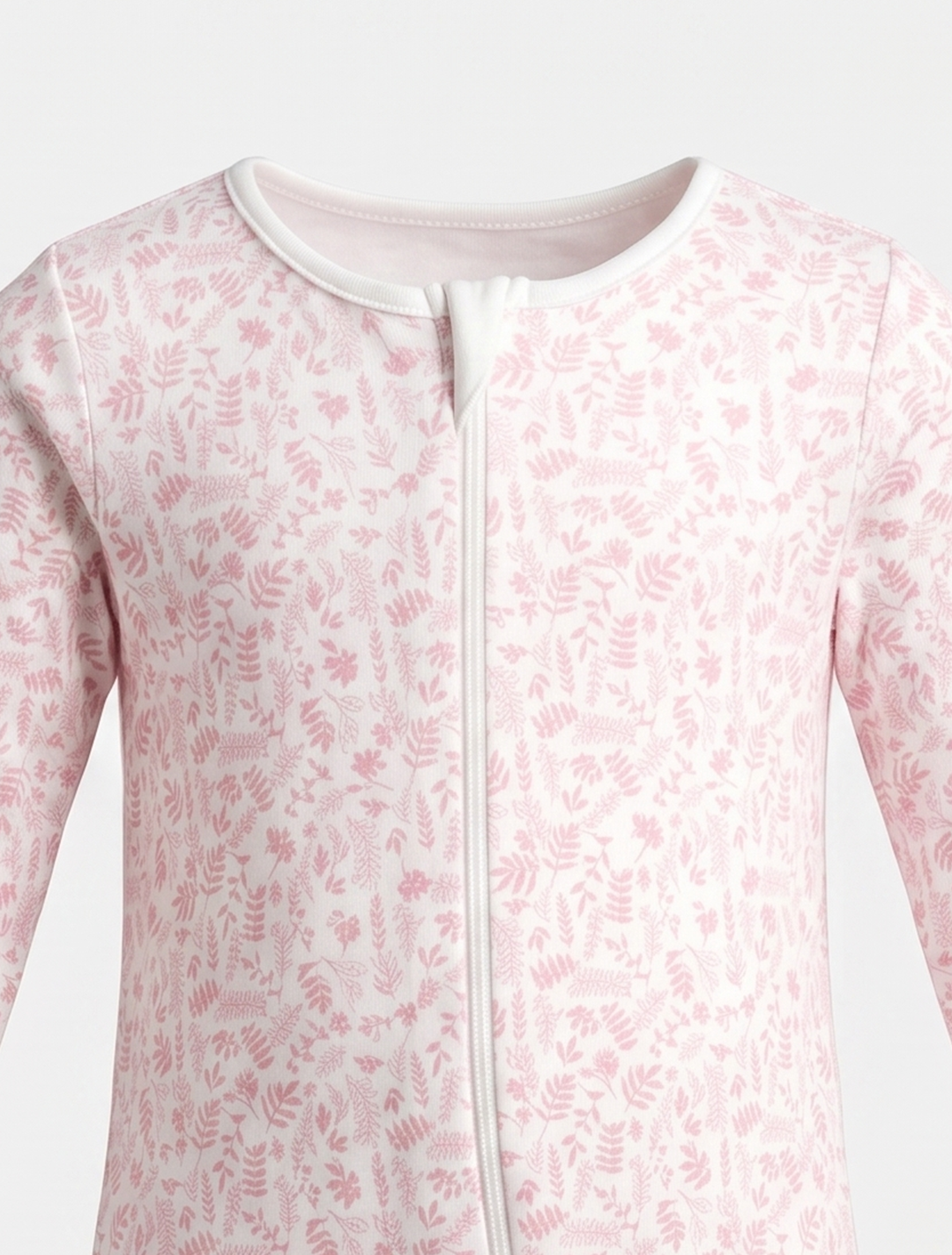 Pink floral zipper sleepsuit