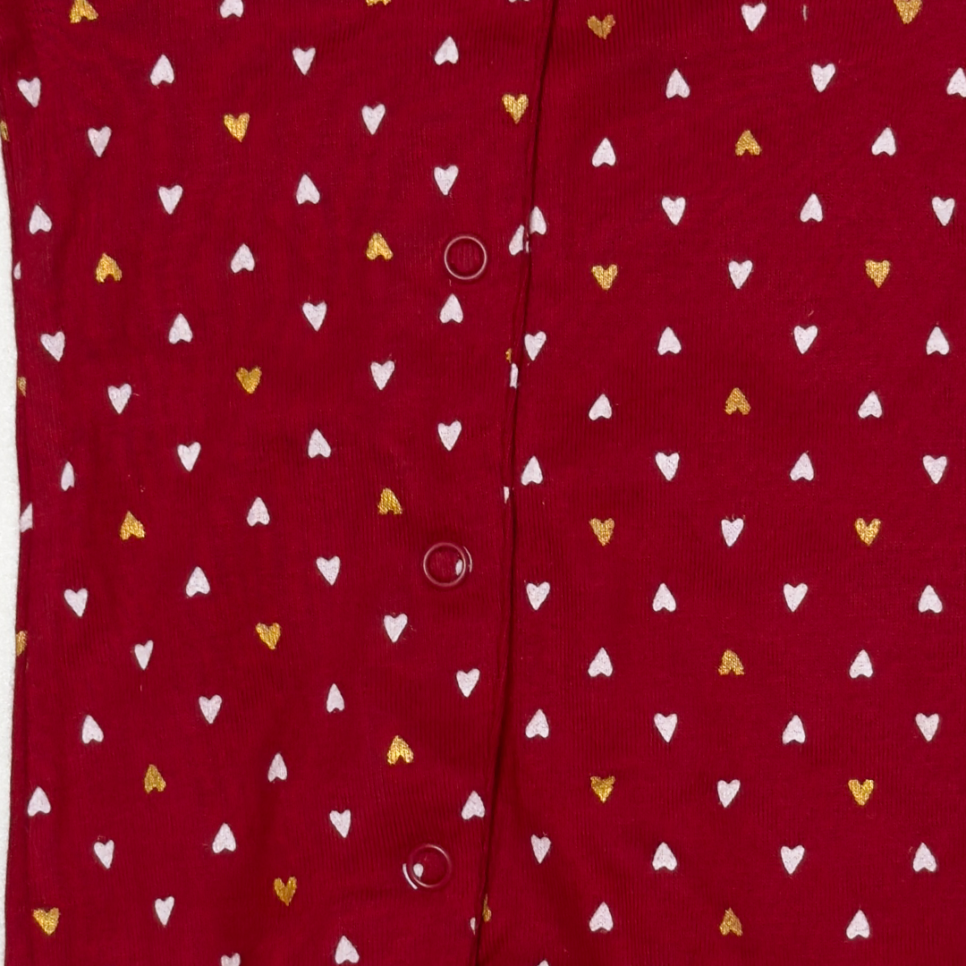 RED LOVE PRINTED SLEEPSUIT