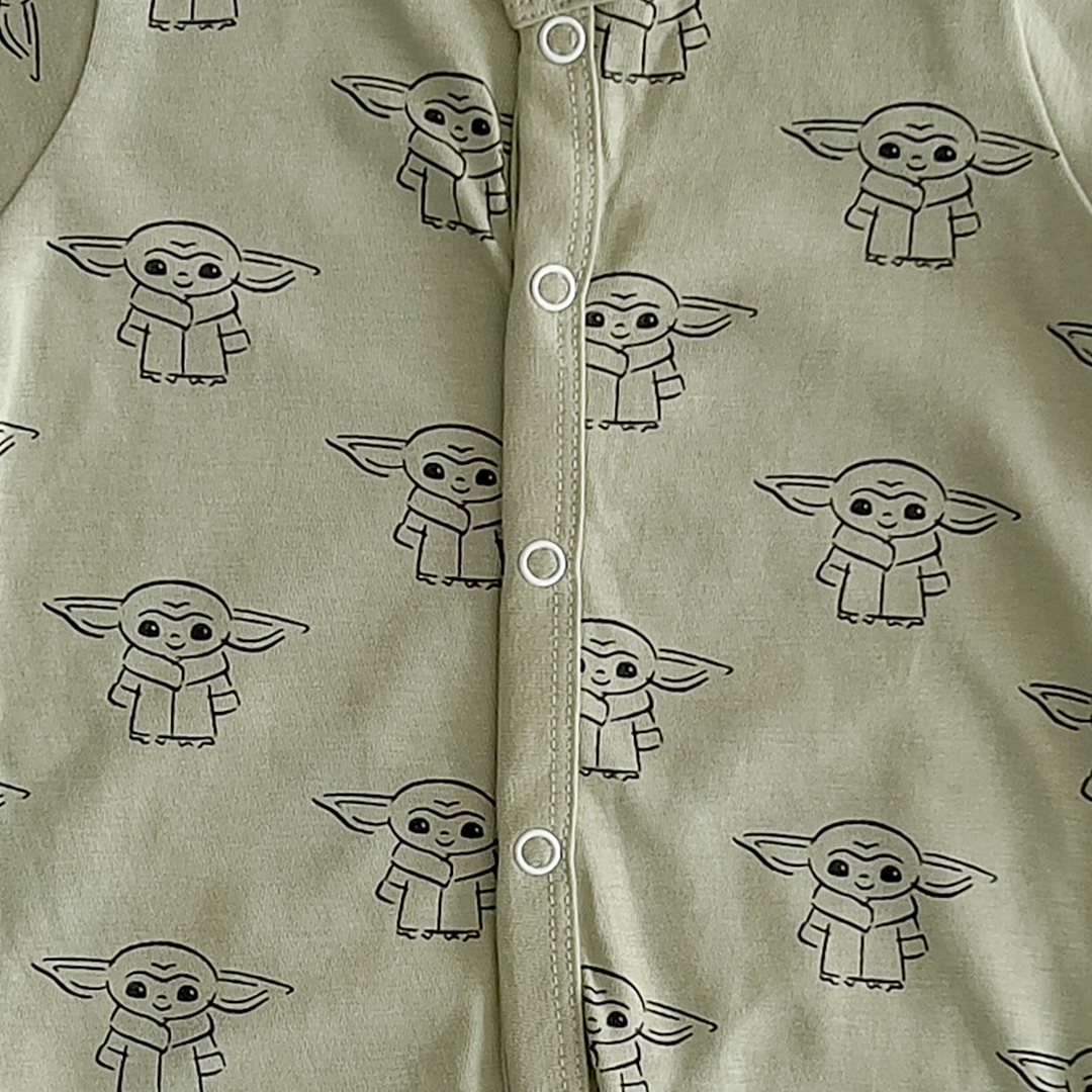 Sage green patterned sleepsuit