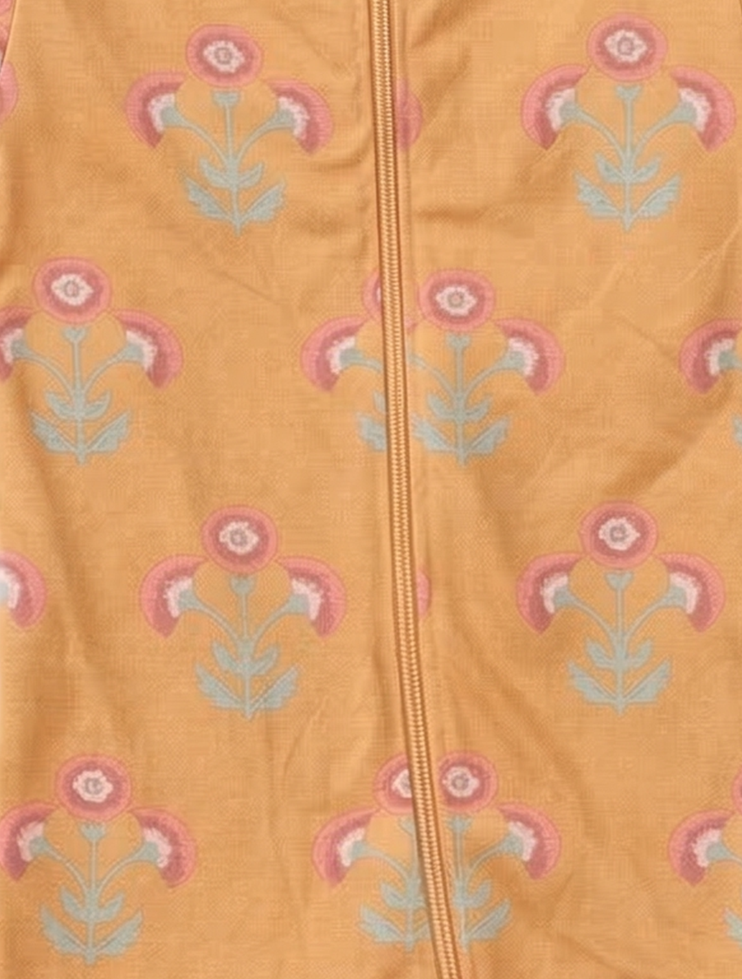 YELLOW FLORAL ZIPPER ROMPER