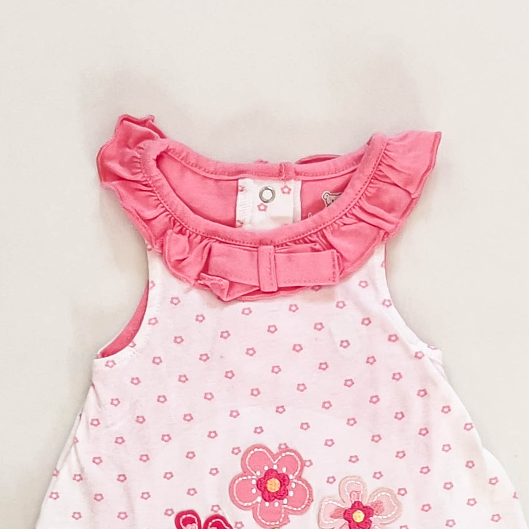 PINK DOTTED GIRLS SUNSUIT