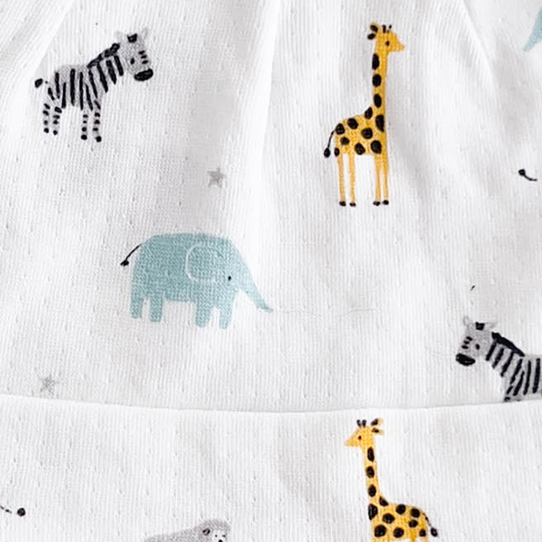 WHITE ANIMAL PRINTED CAP