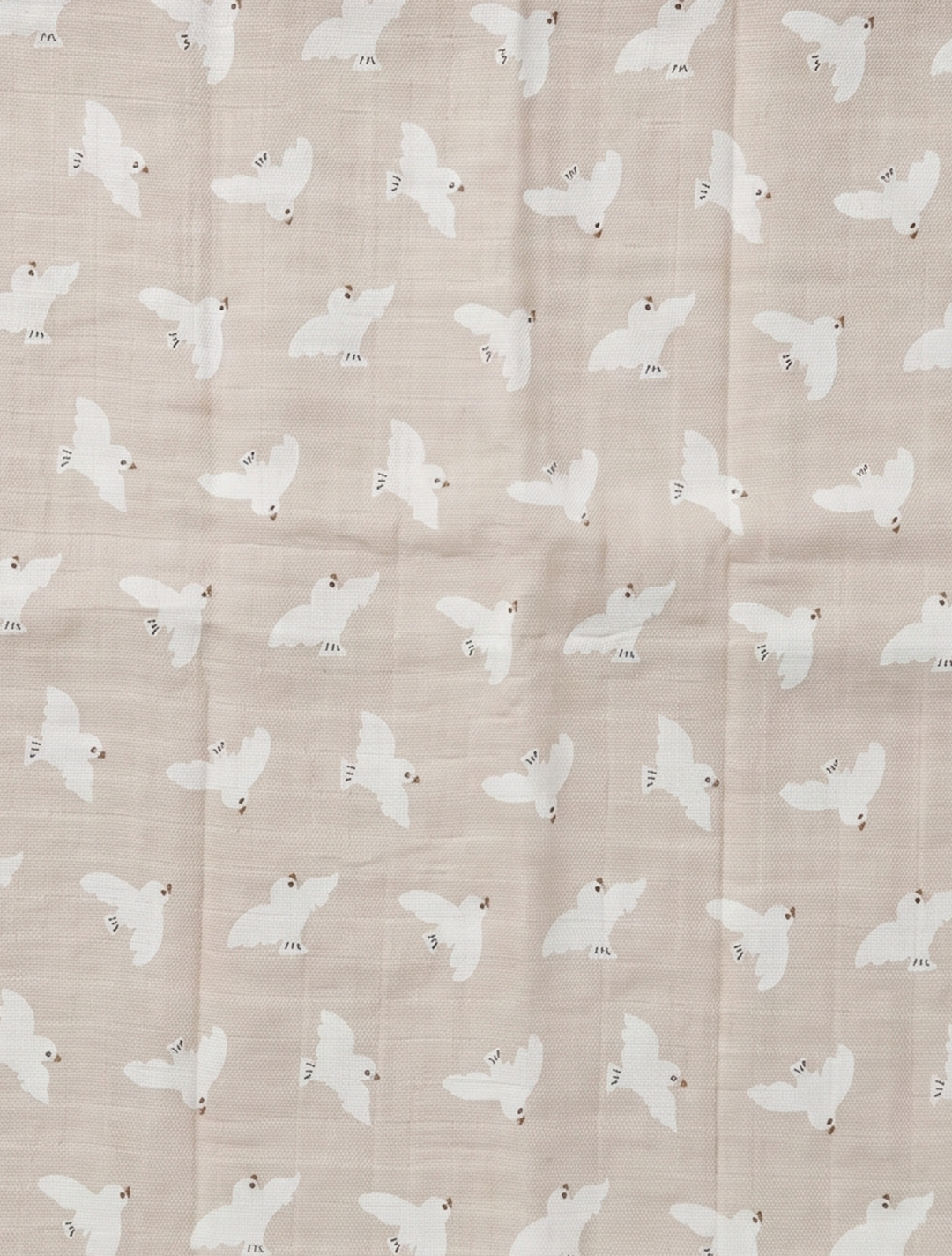 Beige printed organic muslin swaddle