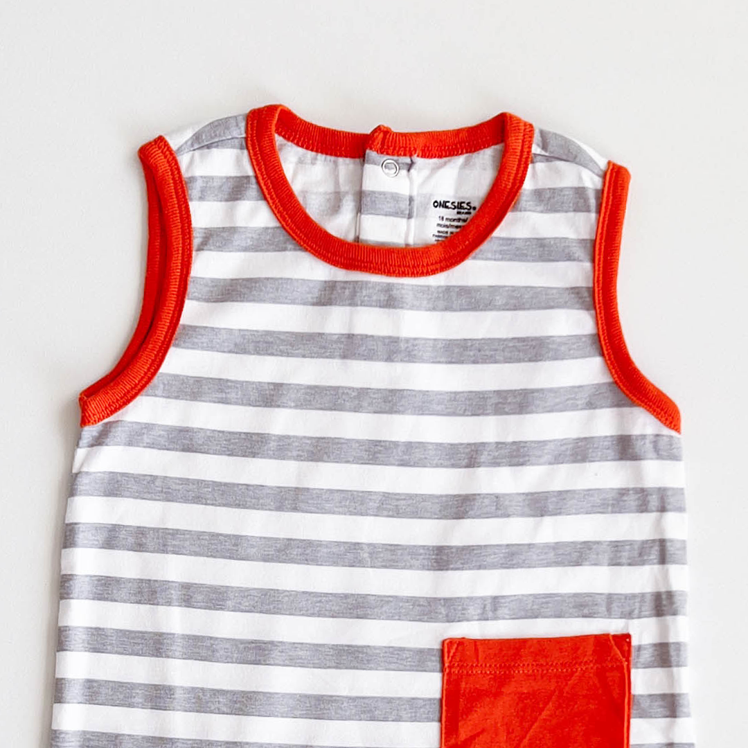 BOYS STRIPED SLEEVELESS JUMPSUIT