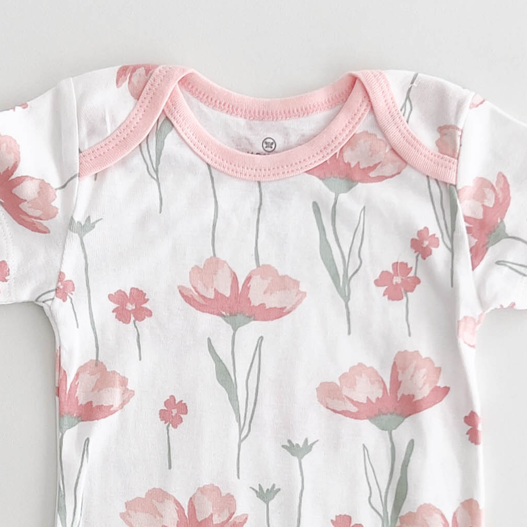 PINK FLORAL ONESIE