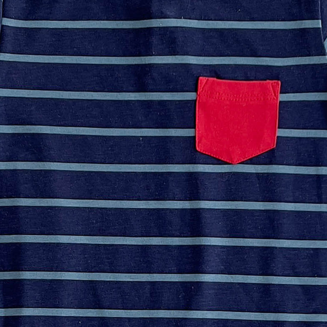 NAVY BLUE STRIPED JUMPSUIT