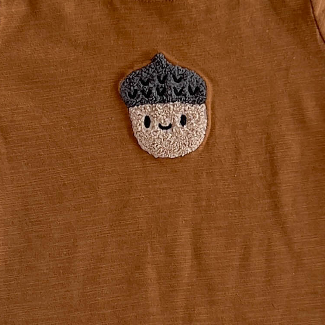 BROWN PATTERNED ONESIE