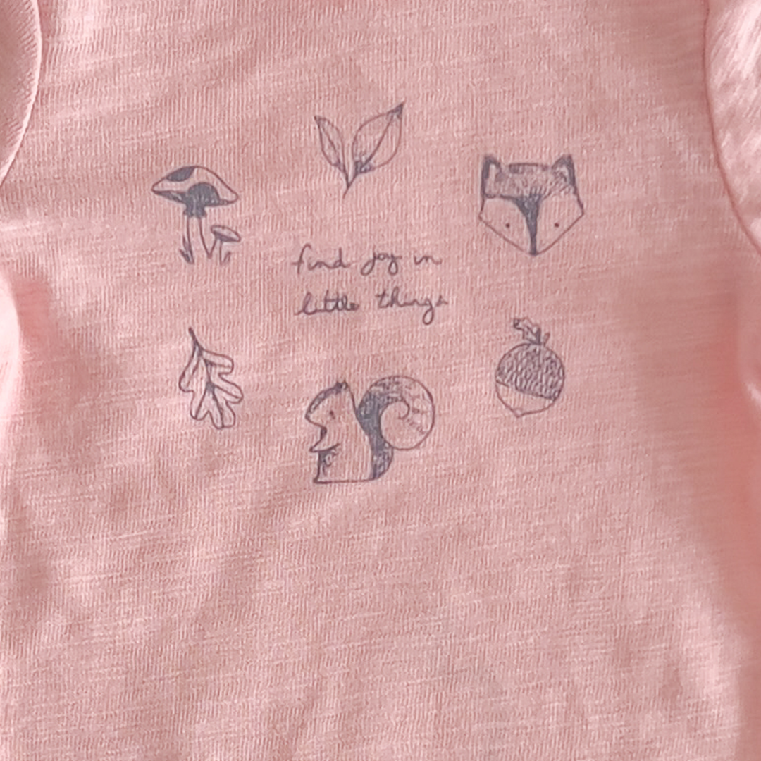 Pink full sleeve patterned onesie