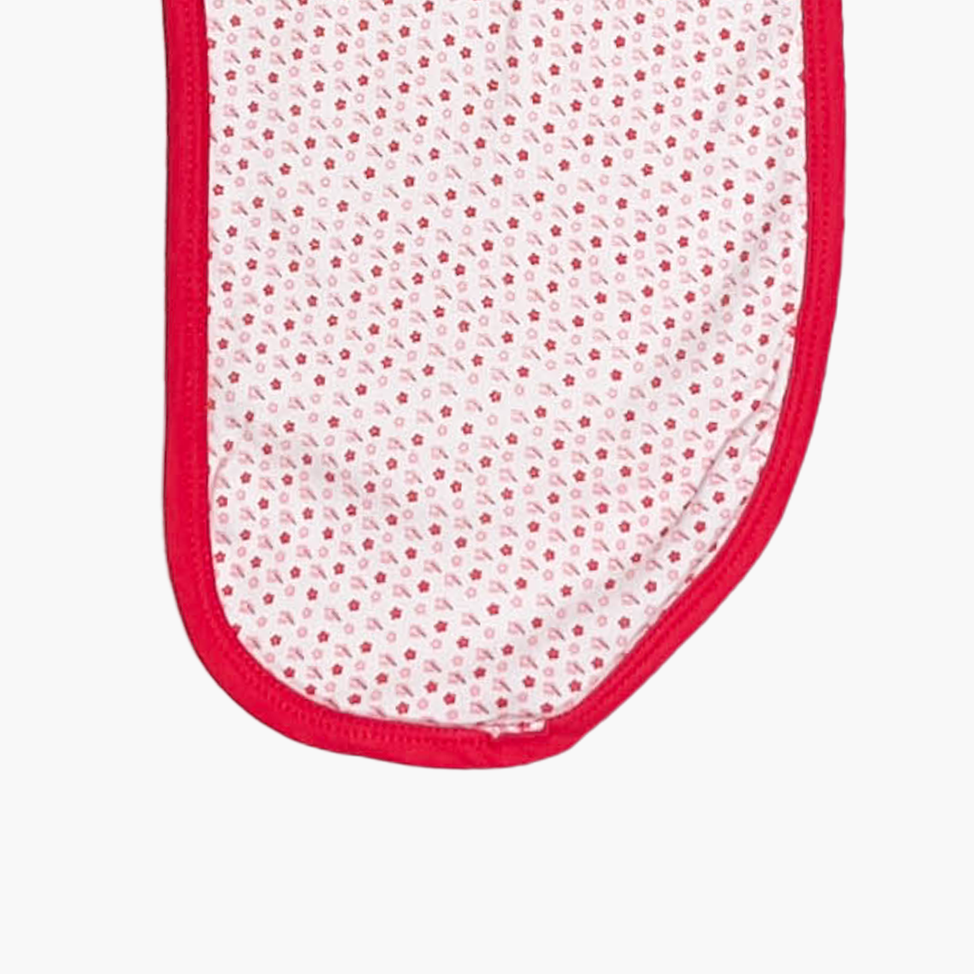 RED FLORAL PRINTED BURP CLOTH