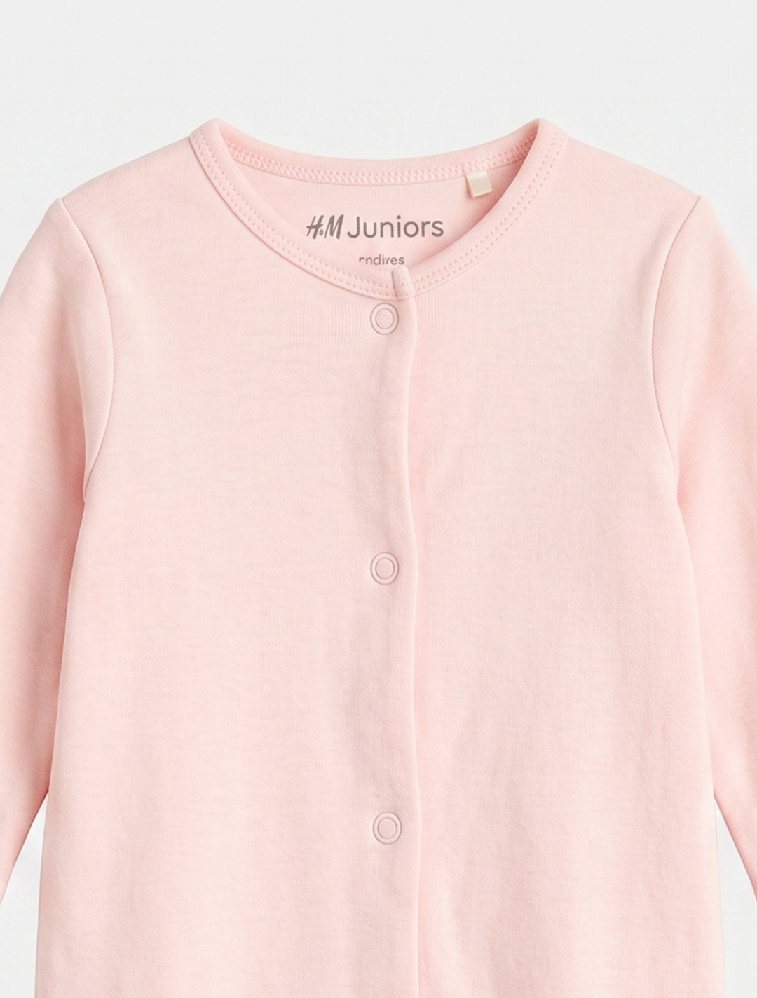 Powder  pink button sleepsuit