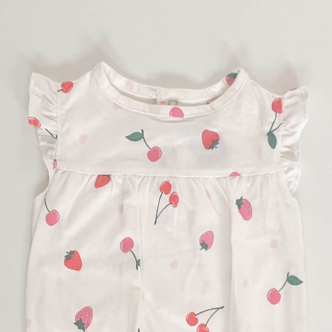 CHERRY PATTERNED ONESIE