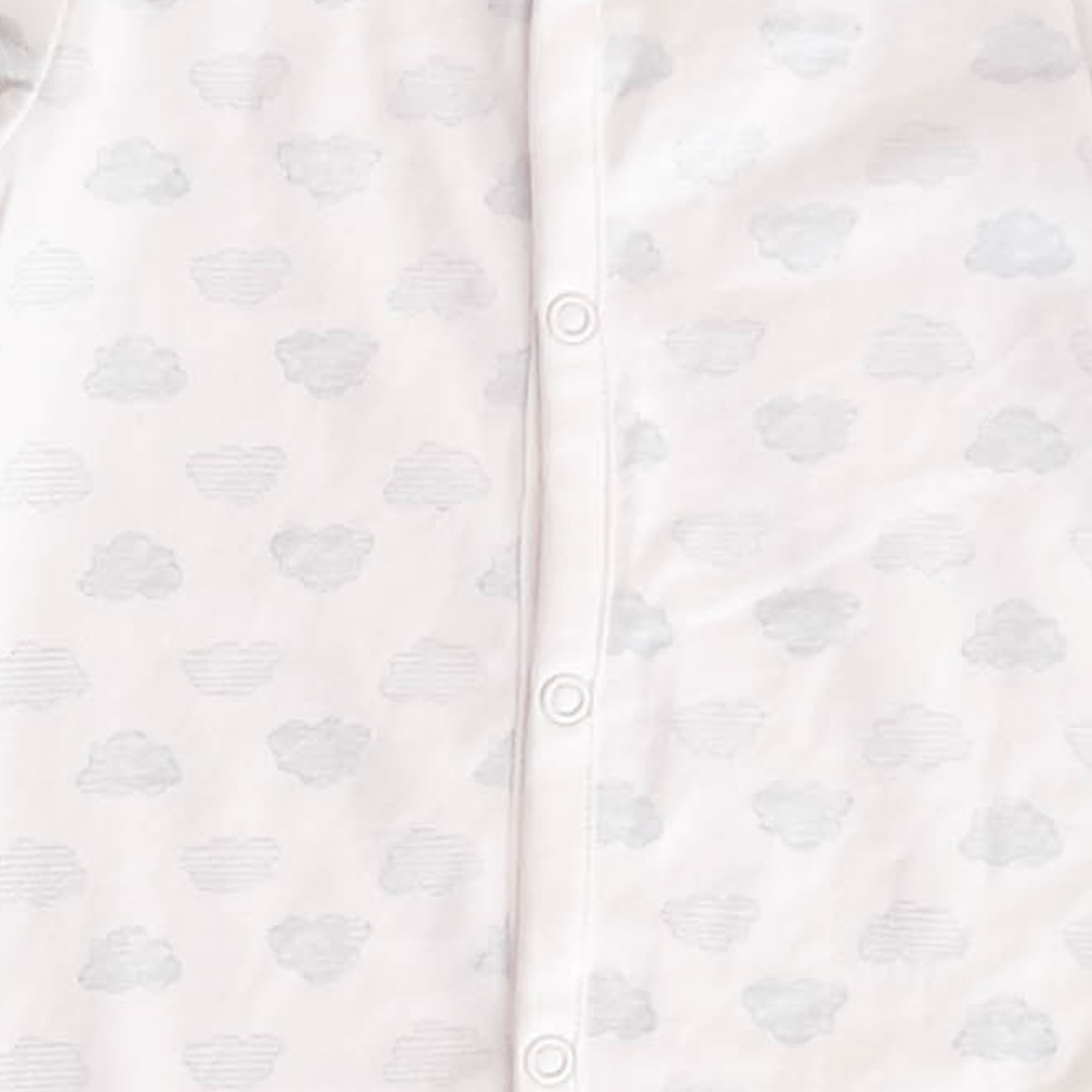 WHITE CLOUDS PATTERNED ROMPER