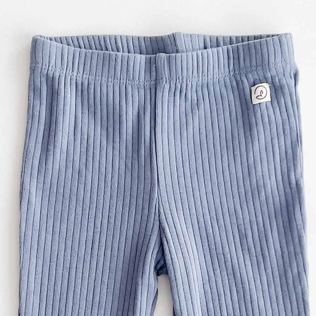 BLUE RIBBED COTTON PANTS