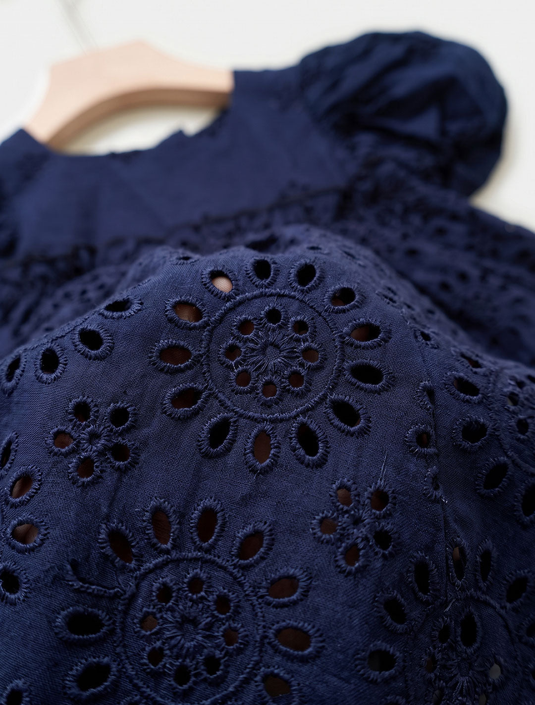 Navy blue hakkoba puff sleeve dress