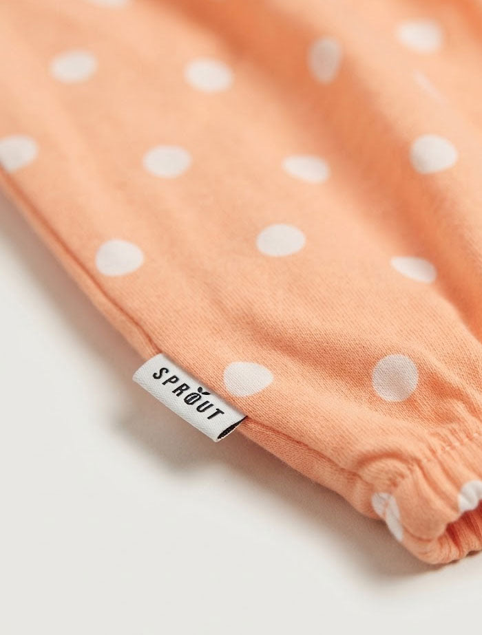 Orange  polka dotted jumpsuit