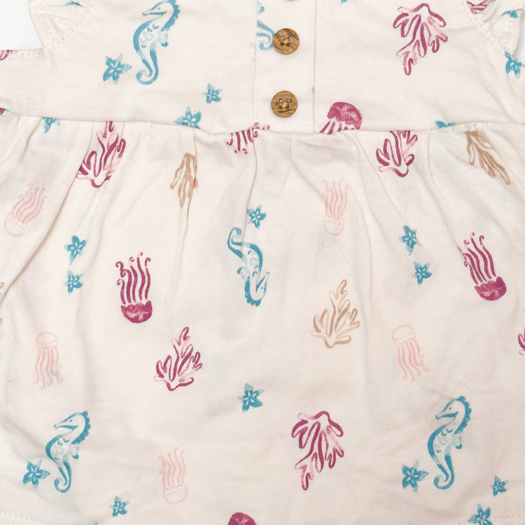 OFF WHITE SEA PATTERNED FROCK