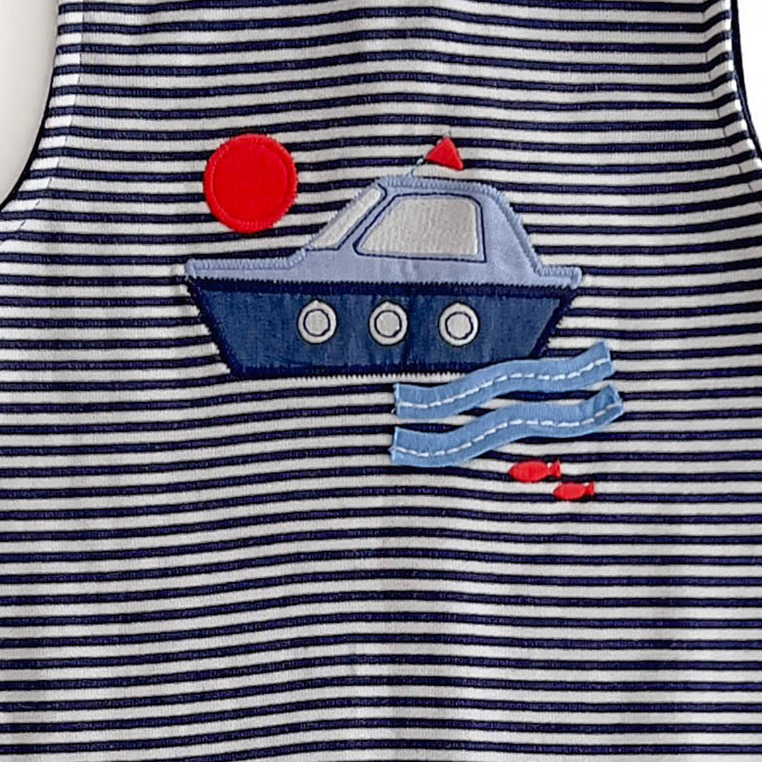 SLEEVLES STRIPED JUMPSUIT