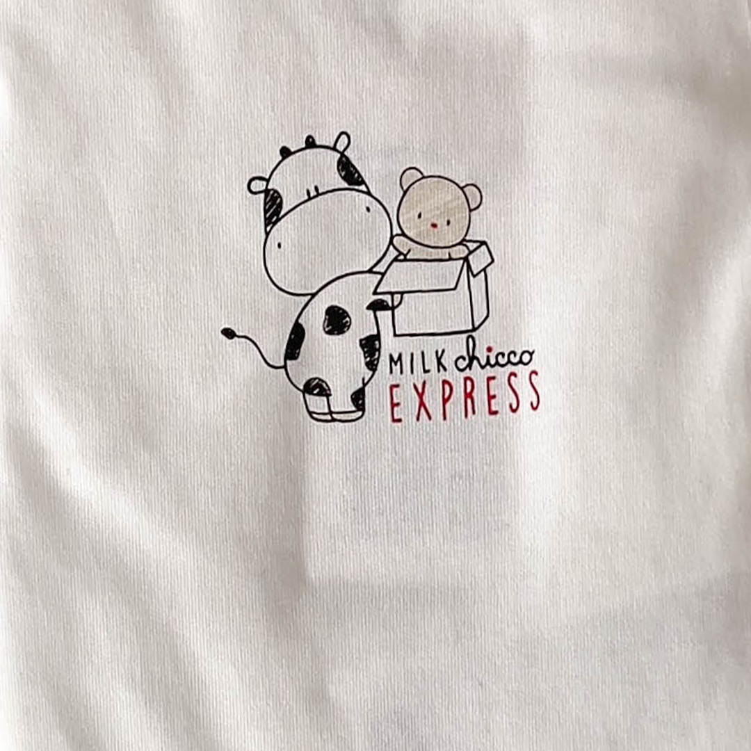 WHITE PRINT COTTON  ONESIE