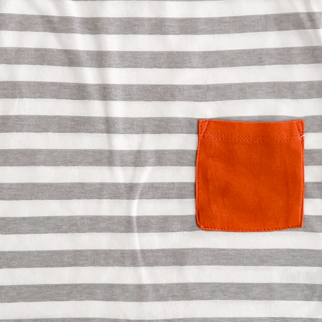 WHITE AND GREY STRIPED JUMPSUIT