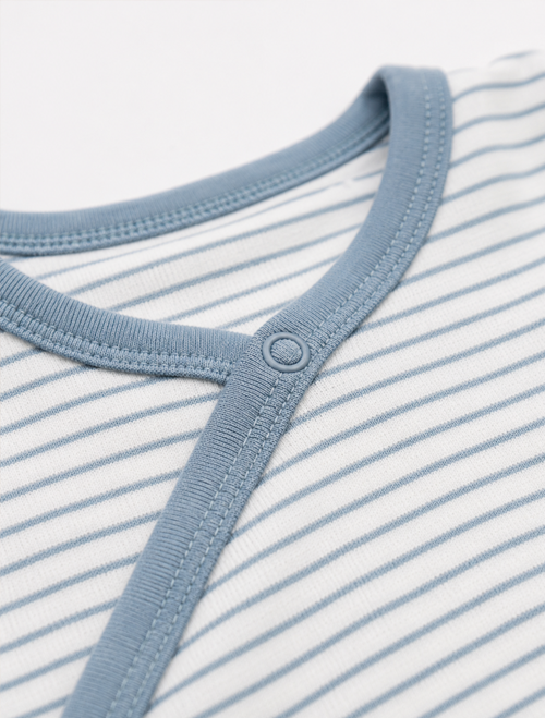 Blue stripes wrapover romper