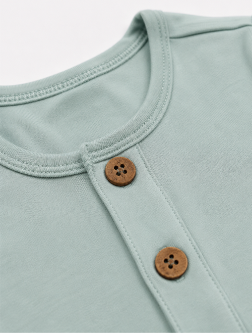 Aqua blue button romper