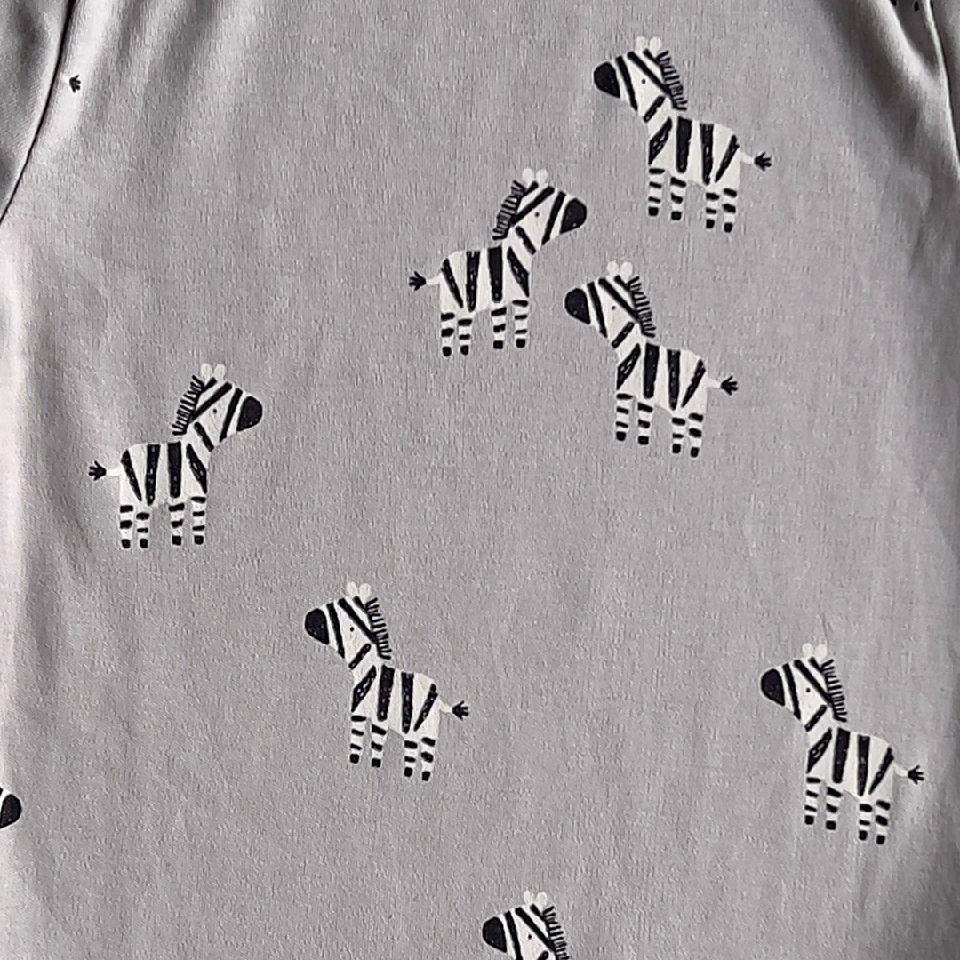 zebra printed grey ONESIE