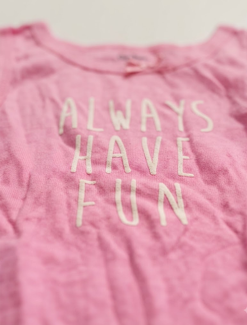 Pink printed onesie