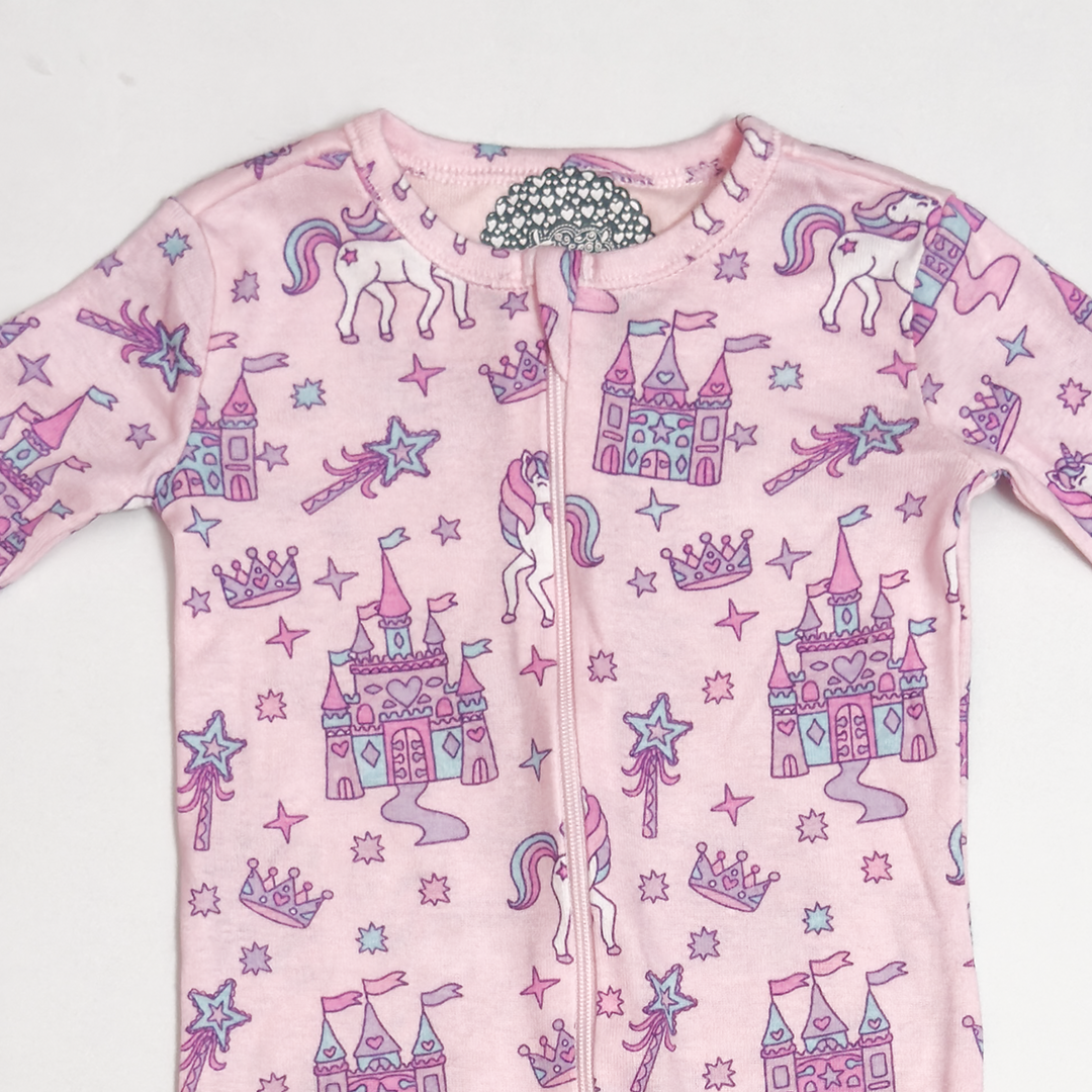 PINK UNICORN SLIM FIT ZIPPER SLEEPSUIT