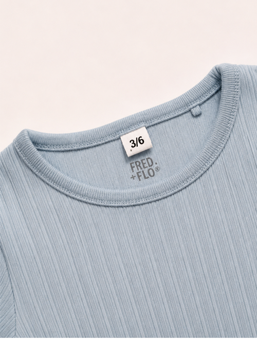 Sky blue ribbed onesie