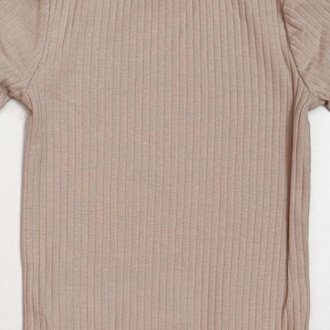 BEIGE RIBBED ONESIE