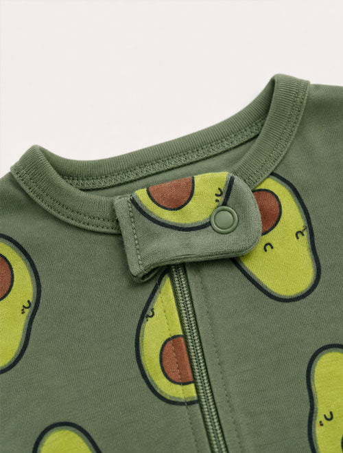 Green avocados printed sleepsuit