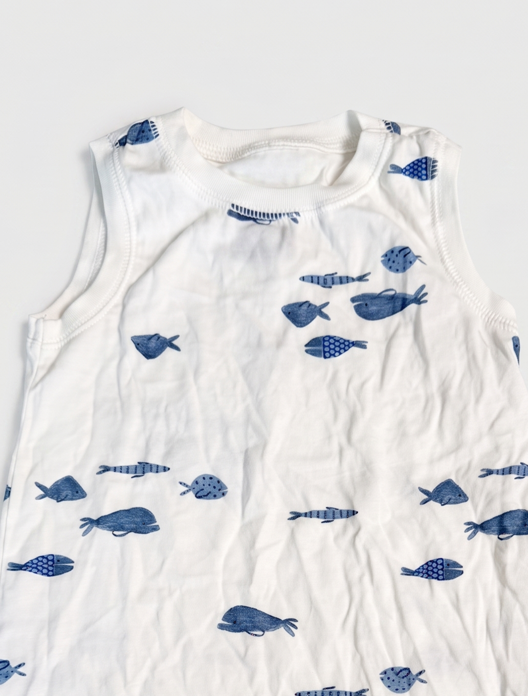 Blue fish printed jumpsuit