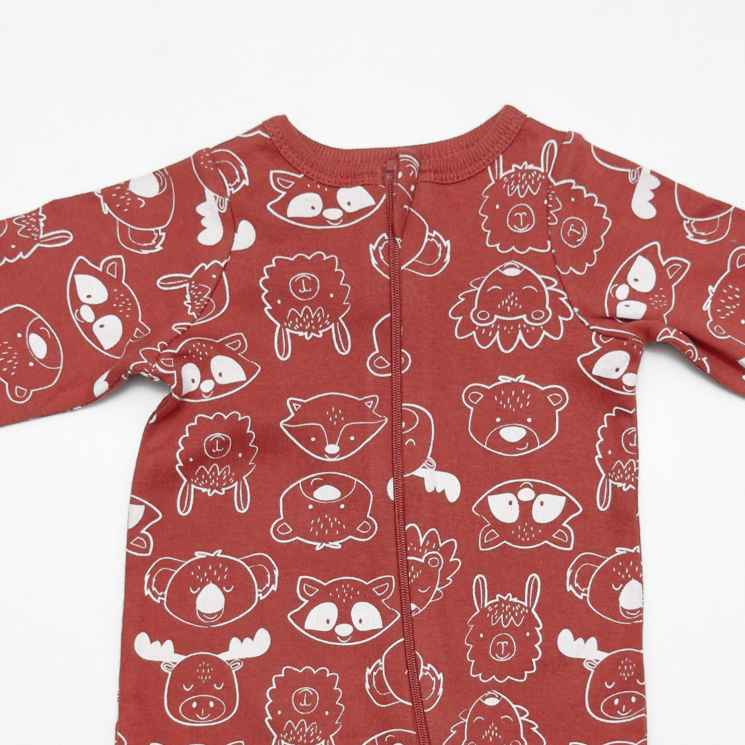 BRICK BROWN PRINTED SLEEPSUIT