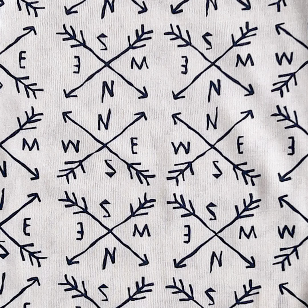 NAVY BLUE PRINT ONESIE