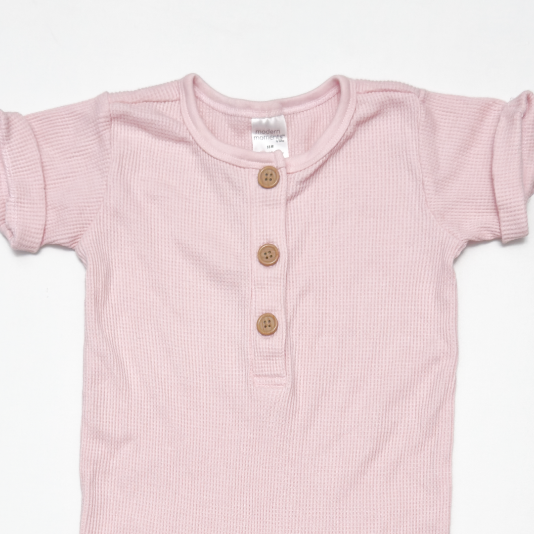 BABY PINK KNITTED ROMPER