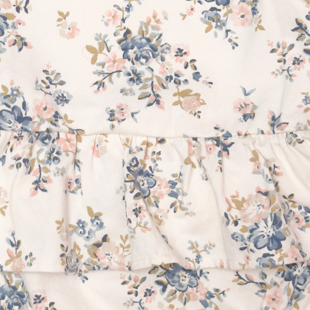 OFF WHITE FLORAL RUFFLE SUNSUIT