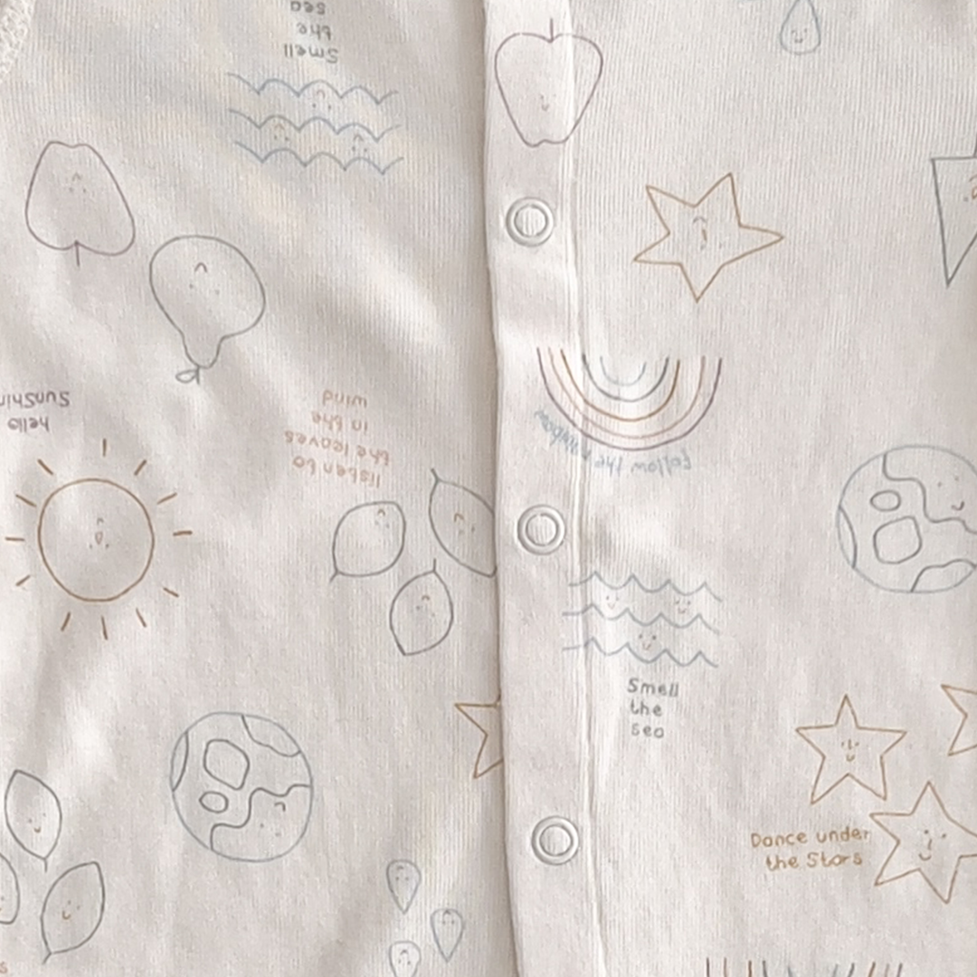 off white patterned romper